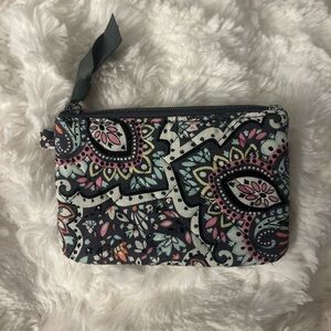 Vera Bradley Black and Pink Paisley Key & Card Holder